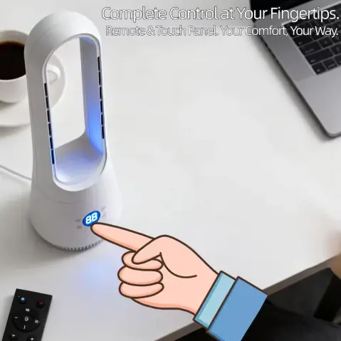 Hot Cool Bladeless Tower Fan Smart Air Purifier With Remote